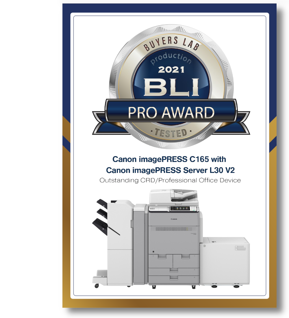 Omikron AG Canon BLI PRO Award 2021 imagePRESS C165 Outstanding CRD/Professional Office Device